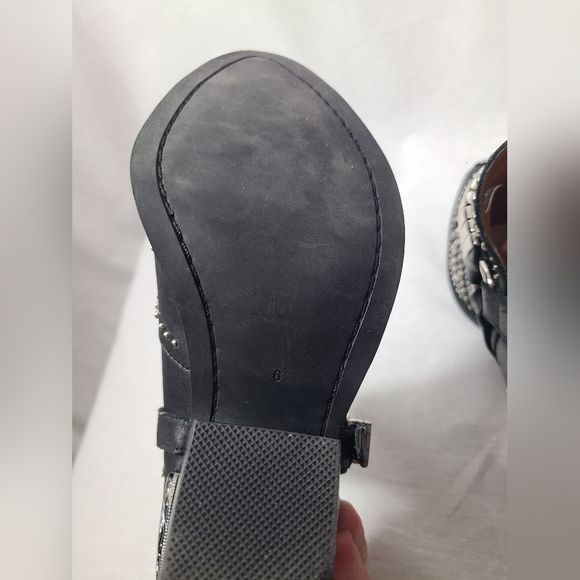 Jeffrey Campbell Calhoun Ankle Boot Black Silver Metal Studded Leather Sz 6 - Picture 6 of 11